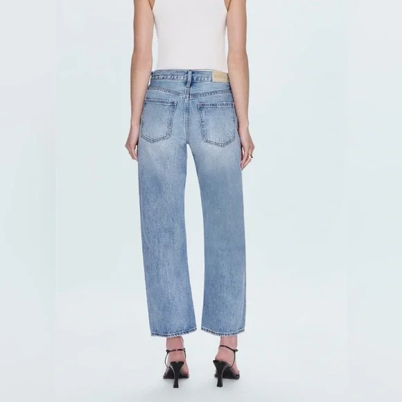 Pistola Lexi Mid Rise Bowed Straight Leg Jeans